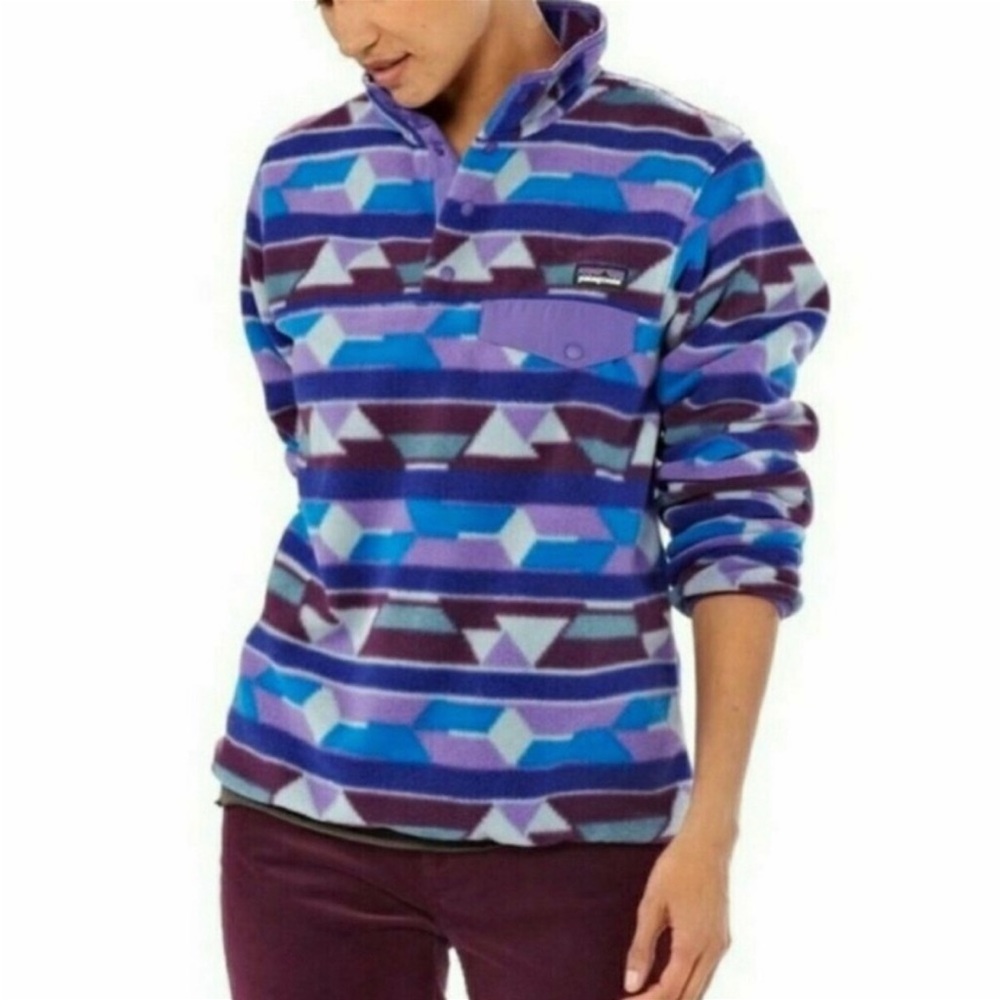 Patagonia Synchilla Guatemala Pink Purple Blue Fleece Pullover